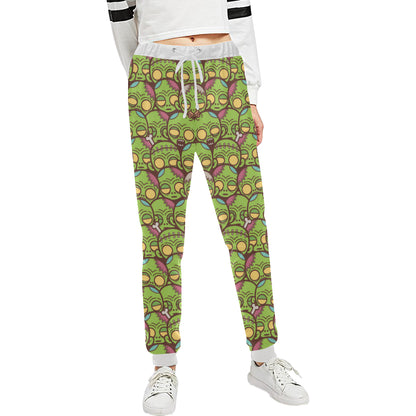 Zombie Head Design Pattern Print Unisex Sweatpants