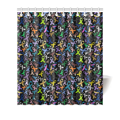 Breast Cancer Awareness Colorful Print Shower Curtain