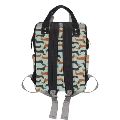 Dachshund Cute Print Pattern Diaper Bag Backpack