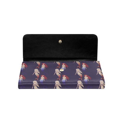 Mermaid Pattern Print Design 02 Women's Trifold Wallet