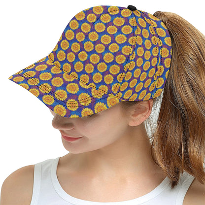 Sunflower Hand Drawn Style Print Snapback Cap