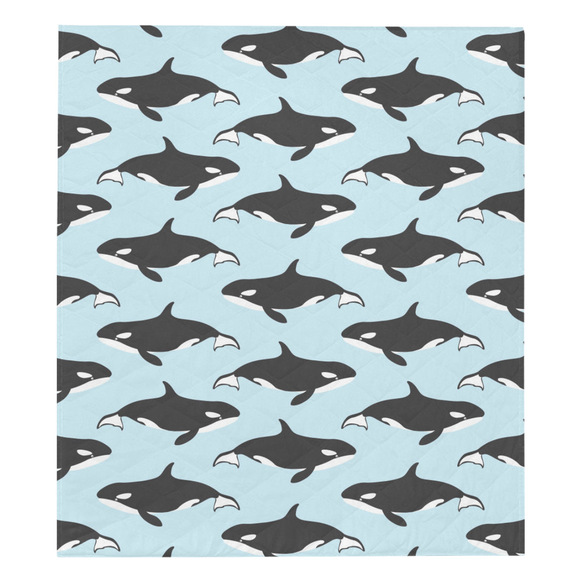 Killer Whale Pattern Print Design 01 Premium Quilt
