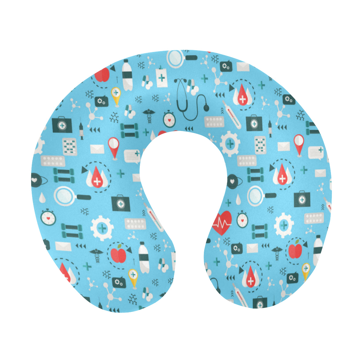 Medical Pattern Print Design 06 U-Shaped Travel Neck Pillow