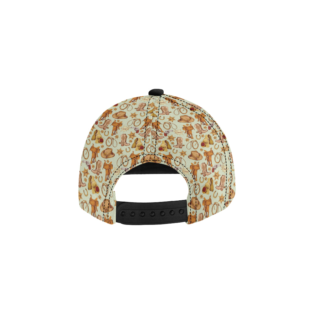 Western Cowboy Design Pattern Snapback Cap