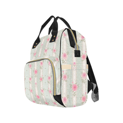 Rose Pattern Print Design RO016 Diaper Bag Backpack