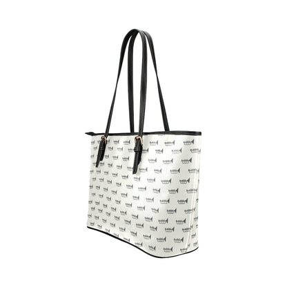 Trumpet Pattern Themed Print Leather Tote Bag