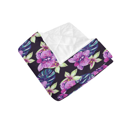 Orchid Pattern Print Design OR010 Premium Quilt