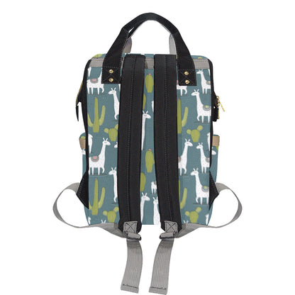 Llama Cactus Pattern Print Design 03 Diaper Bag Backpack