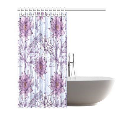 Water Lily Pattern Print Design WL01 Shower Curtain