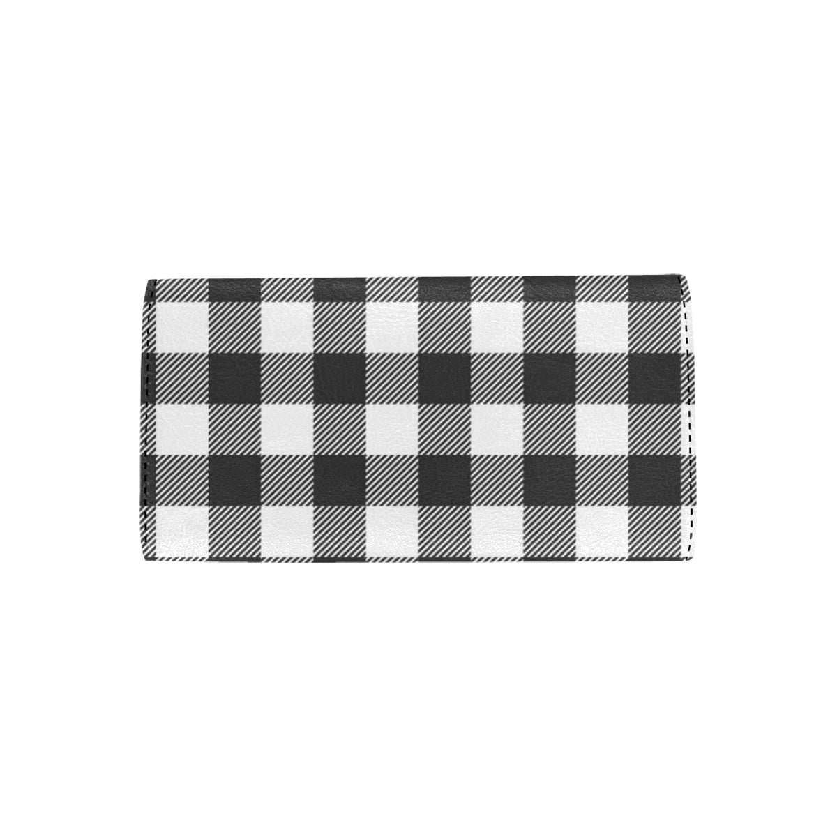 Buffalo check Black white Pattern Print Design 04 Women's Trifold Wallet