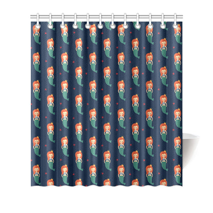Mermaid Girl Pattern Print Design 01 Shower Curtain