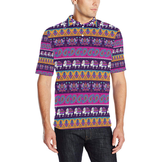 Boho Indian Style Pattern Men Polo Shirt