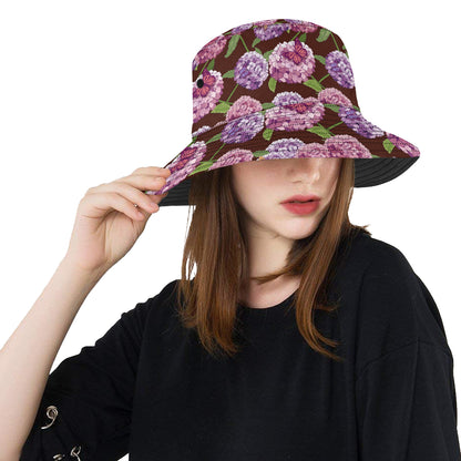 Hydrangea Pattern Print Design HD08 Unisex Bucket Hat
