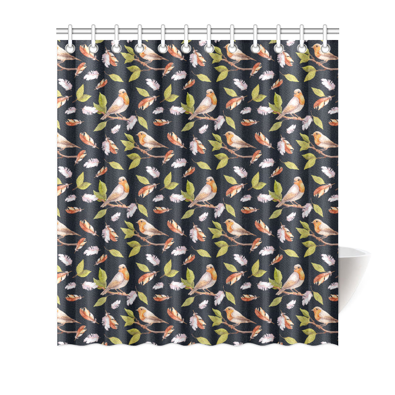 Birds Pattern Print Design 02 Shower Curtain