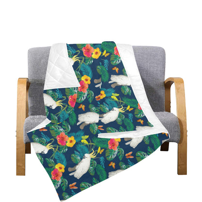 Cockatoo Tropical Pattern Print Design 02 Premium Quilt
