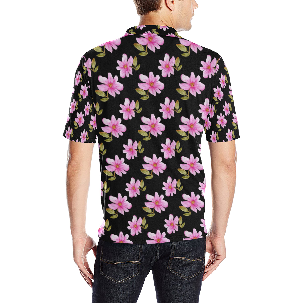 Magnolia Pattern Print Design MAG06 Men Polo Shirt