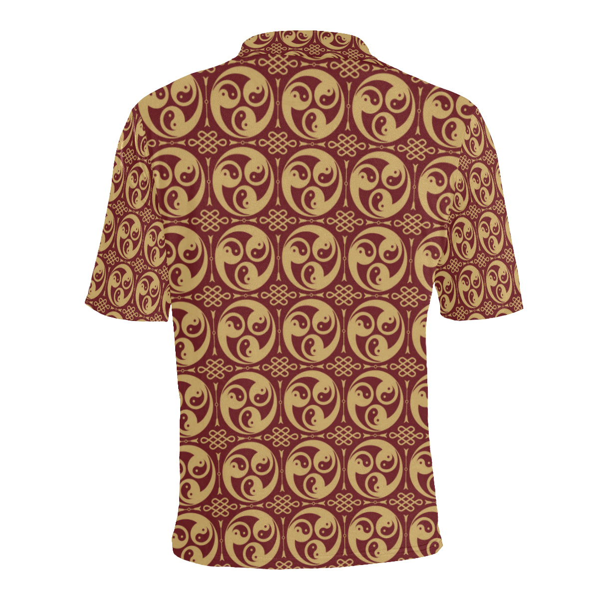 Yin Yang Style Pattern Design Print Men Polo Shirt