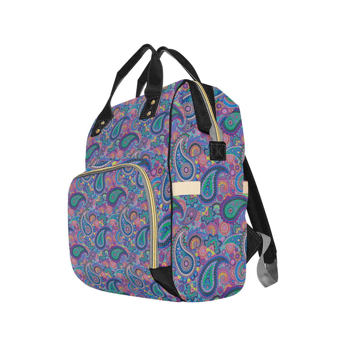 Paisley Colorful Pattern Print Design A02 Diaper Bag Backpack