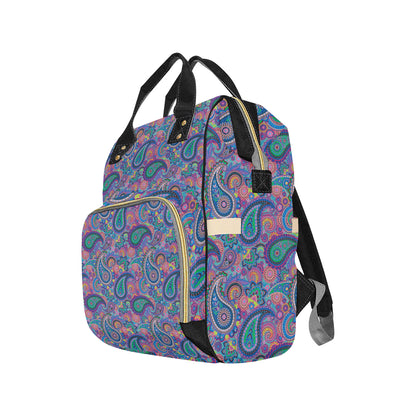 Paisley Colorful Pattern Print Design A02 Diaper Bag Backpack