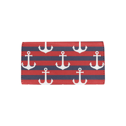 Nautical Pattern Print Design A05 Women's Trifold Wallet