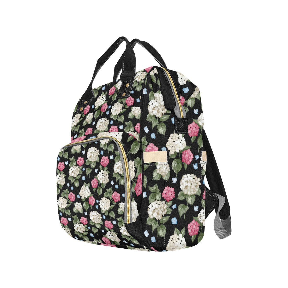 Hydrangea Pattern Print Design HD09 Diaper Bag Backpack