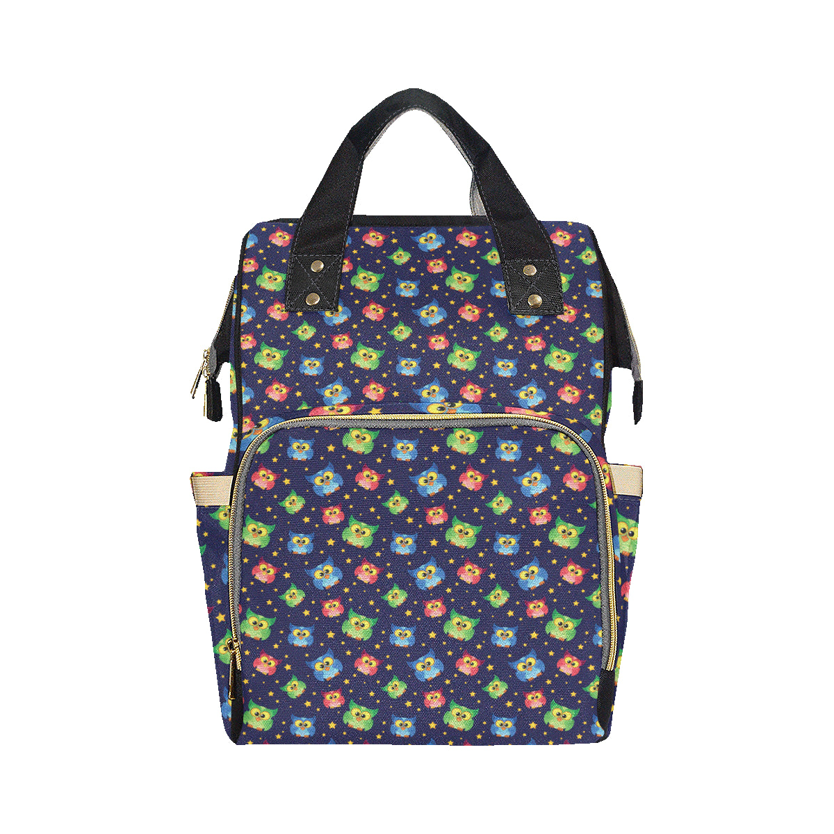 Owl with Star Themed Design Print Diaper Bag Backpack