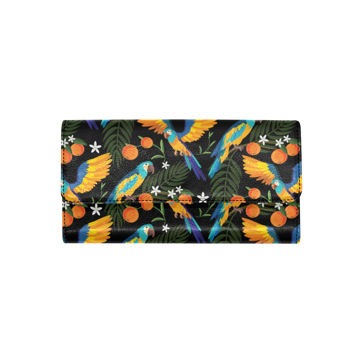 Macaw Pattern Print Design 03 Women's Trifold Wallet