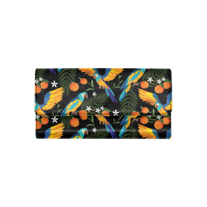 Macaw Pattern Print Design 03 Women's Trifold Wallet