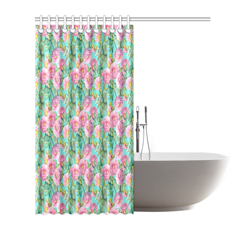 Dahlia Pattern Print Design DH07 Shower Curtain