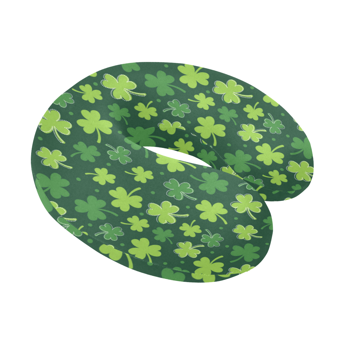 Clover Pattern Print Design 02 U-Shaped Travel Neck Pillow