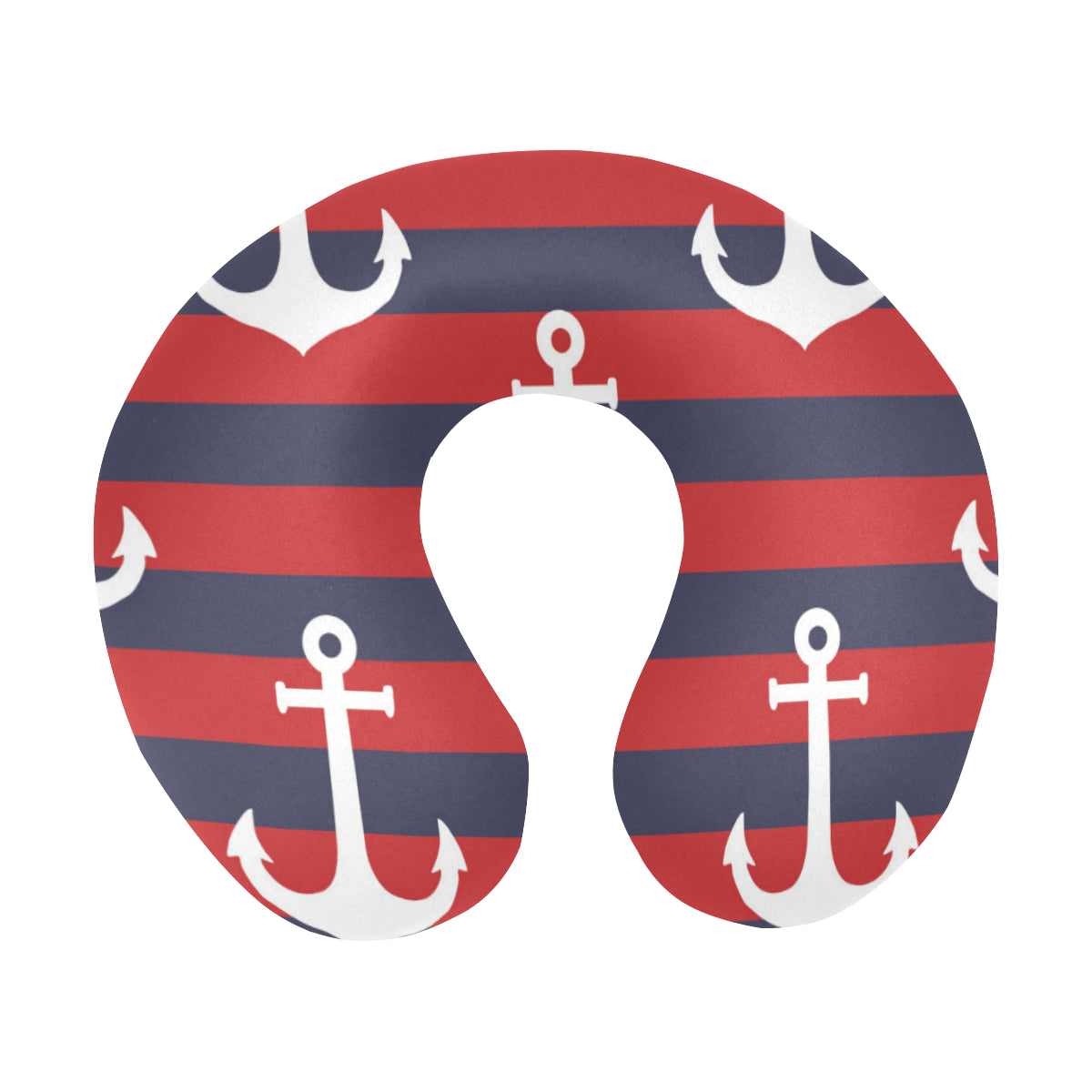 Nautical Pattern Print Design A05 U-Shaped Travel Neck Pillow