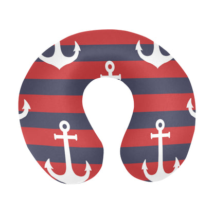 Nautical Pattern Print Design A05 U-Shaped Travel Neck Pillow