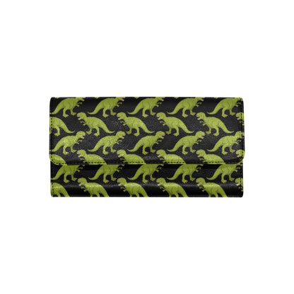 T Rex Pattern Print Design A02 Women's Trifold Wallet