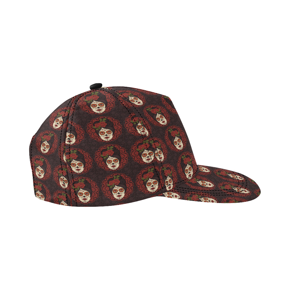 Day of the Dead Mexican Girl Snapback Cap