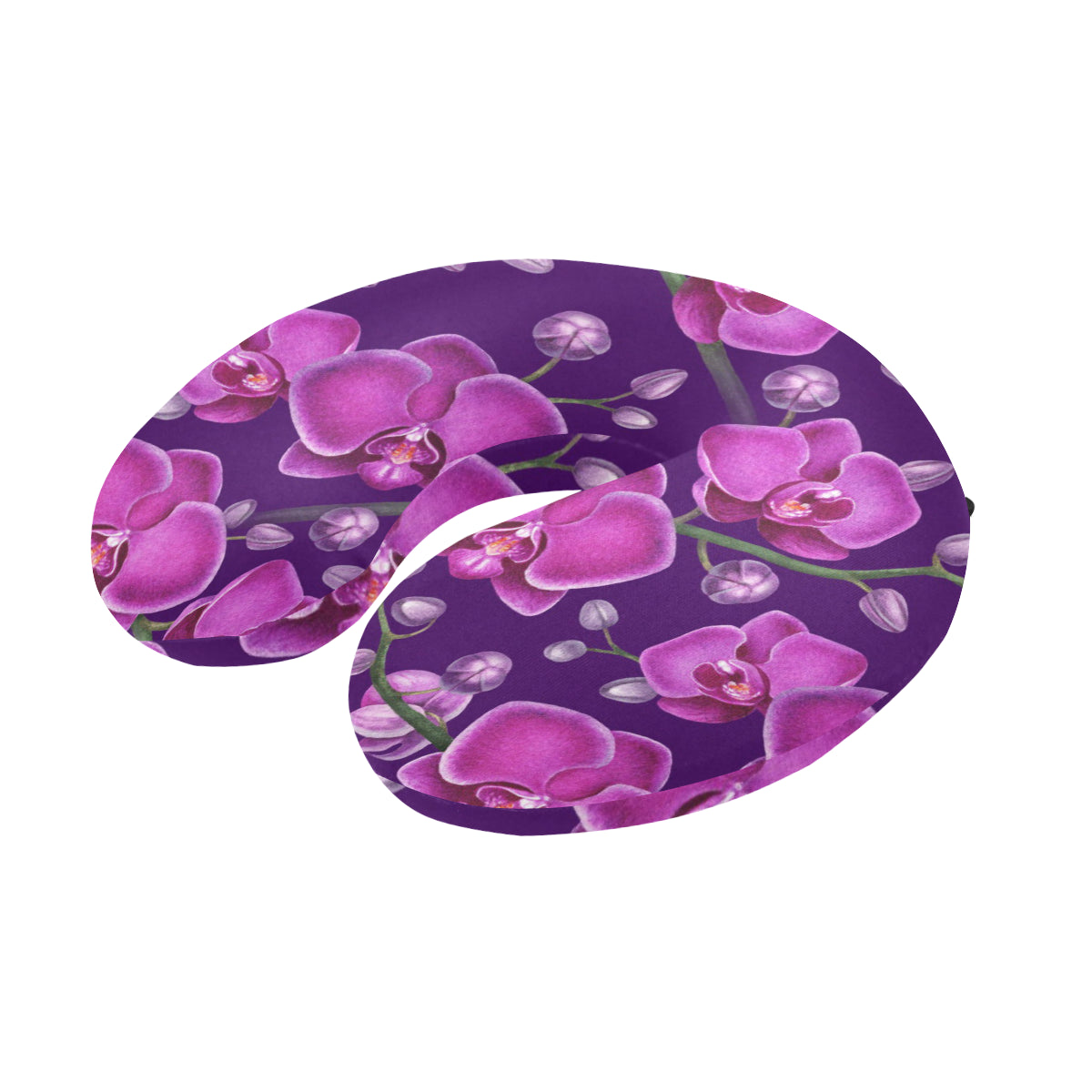 Orchid Pattern Print Design A03 U-Shaped Travel Neck Pillow