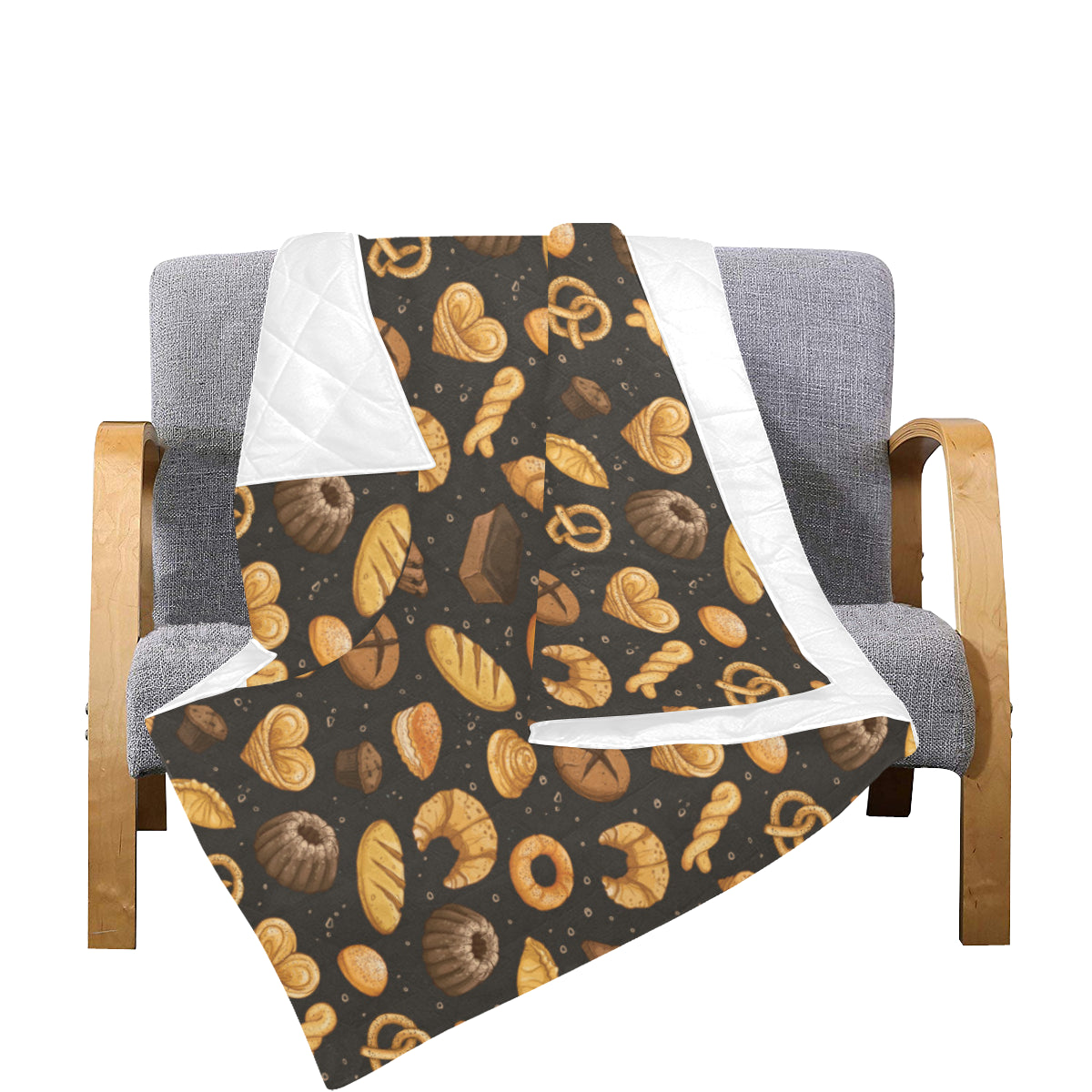 Bread Pattern Print Design 05 Premium Quilt