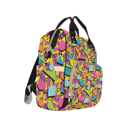 80s Pattern Print Design 1 Diaper Bag Backpack