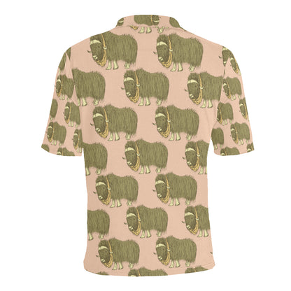 Yak Pattern Print Design 01 Men Polo Shirt