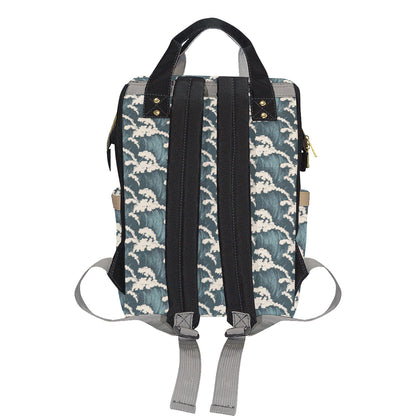 Wave Art Print Diaper Bag Backpack