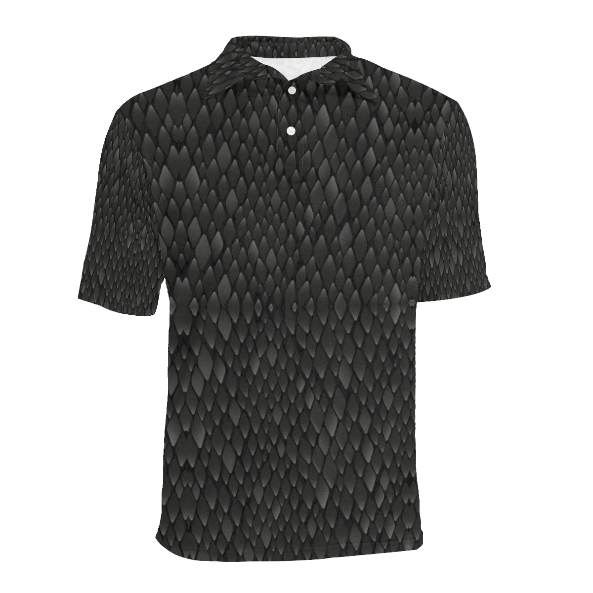 Snake Skin Black Print Men Polo Shirt