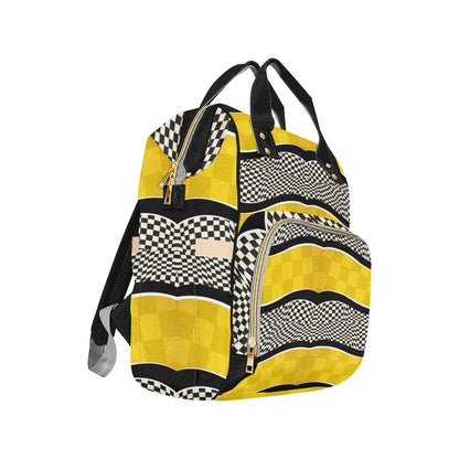 Checkered Pattern Print Design 02 Diaper Bag Backpack