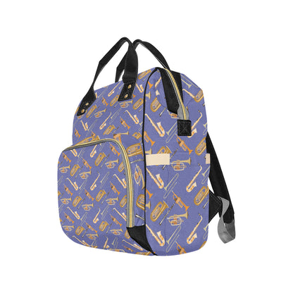 Trombone Pattern Print Design 02 Diaper Bag Backpack