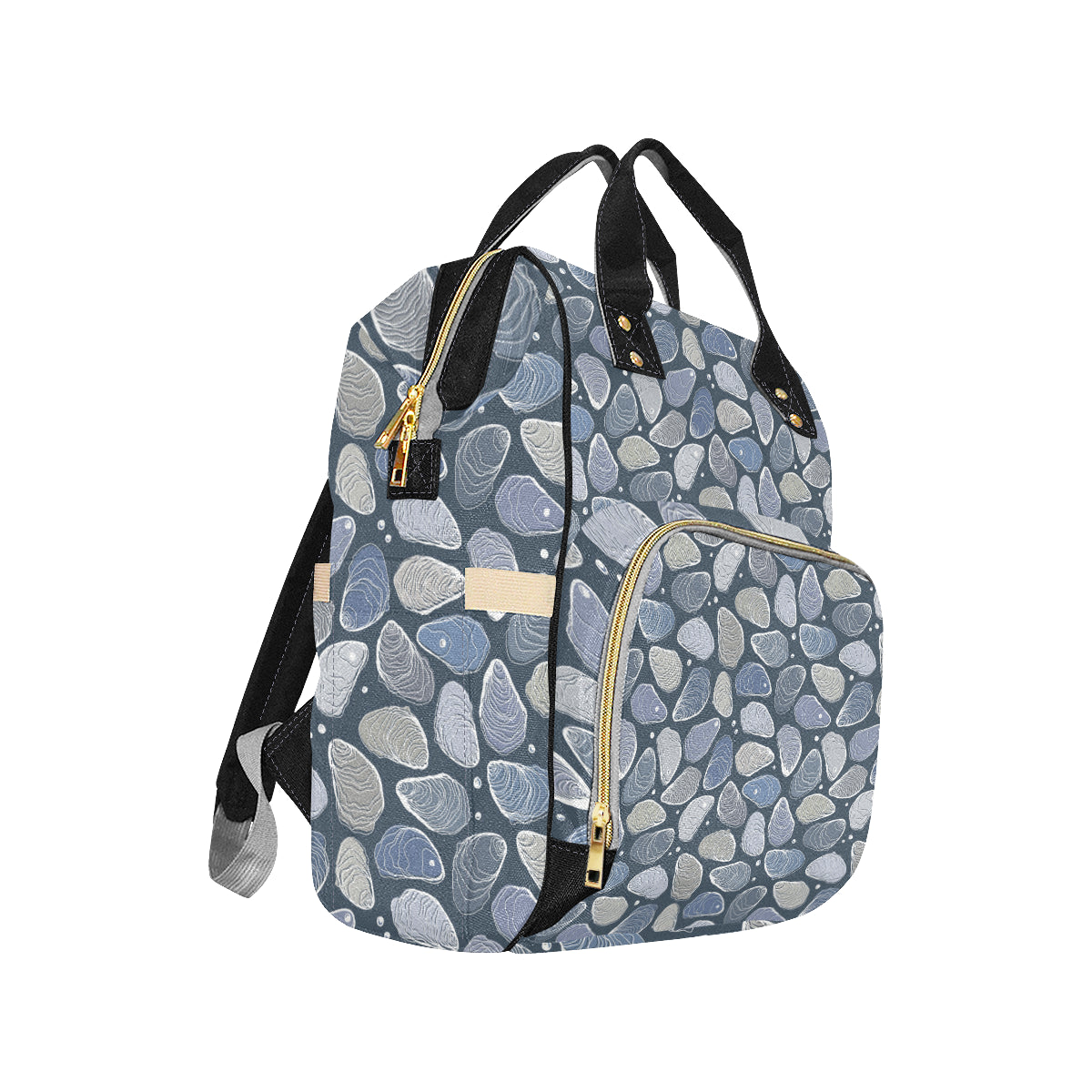 Oyster Pattern Print Design 02 Diaper Bag Backpack