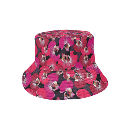 Orchid Red Pattern Print Design OR05 Unisex Bucket Hat