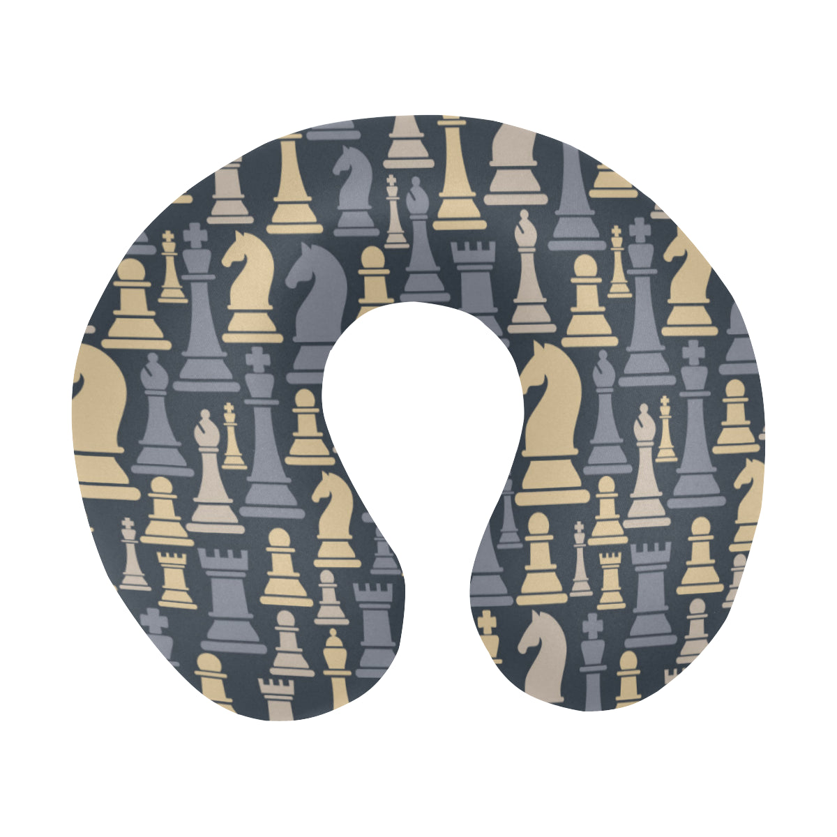 Chess Pattern Print Design 04 U-Shaped Travel Neck Pillow