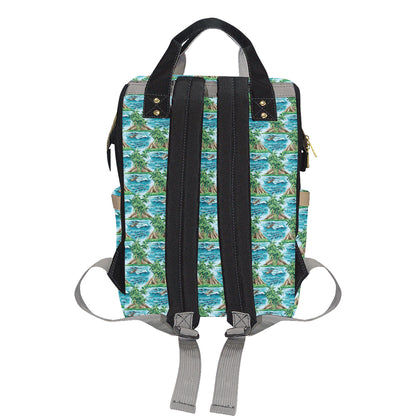 Palm Tree Hawaiian Themed Design Print Diaper Bag Backpack