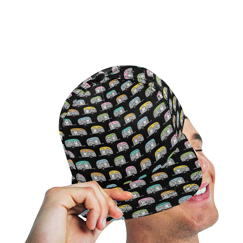 Camper Pattern Camping Themed No 2 Print Snapback Cap