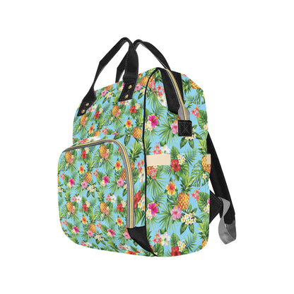 Pineapple Hawaiian flower Tropical Diaper Bag Backpack