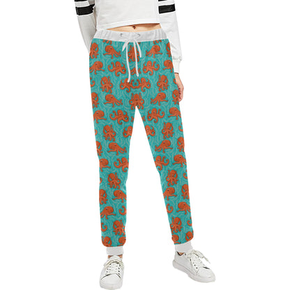 Octopus Cartoon Design Print Themed Unisex Sweatpants