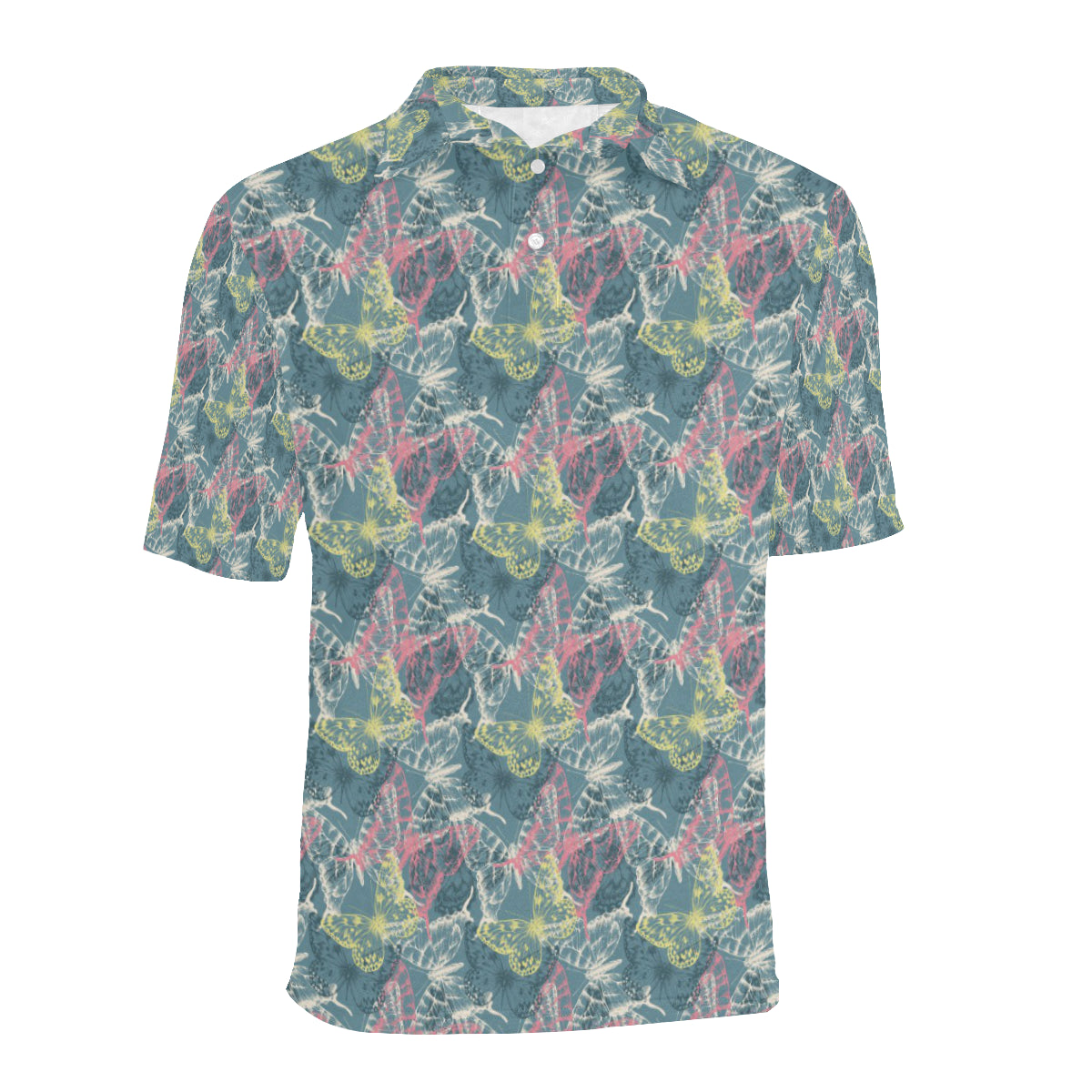 Butterfly Pattern Print Design 01 Men Polo Shirt